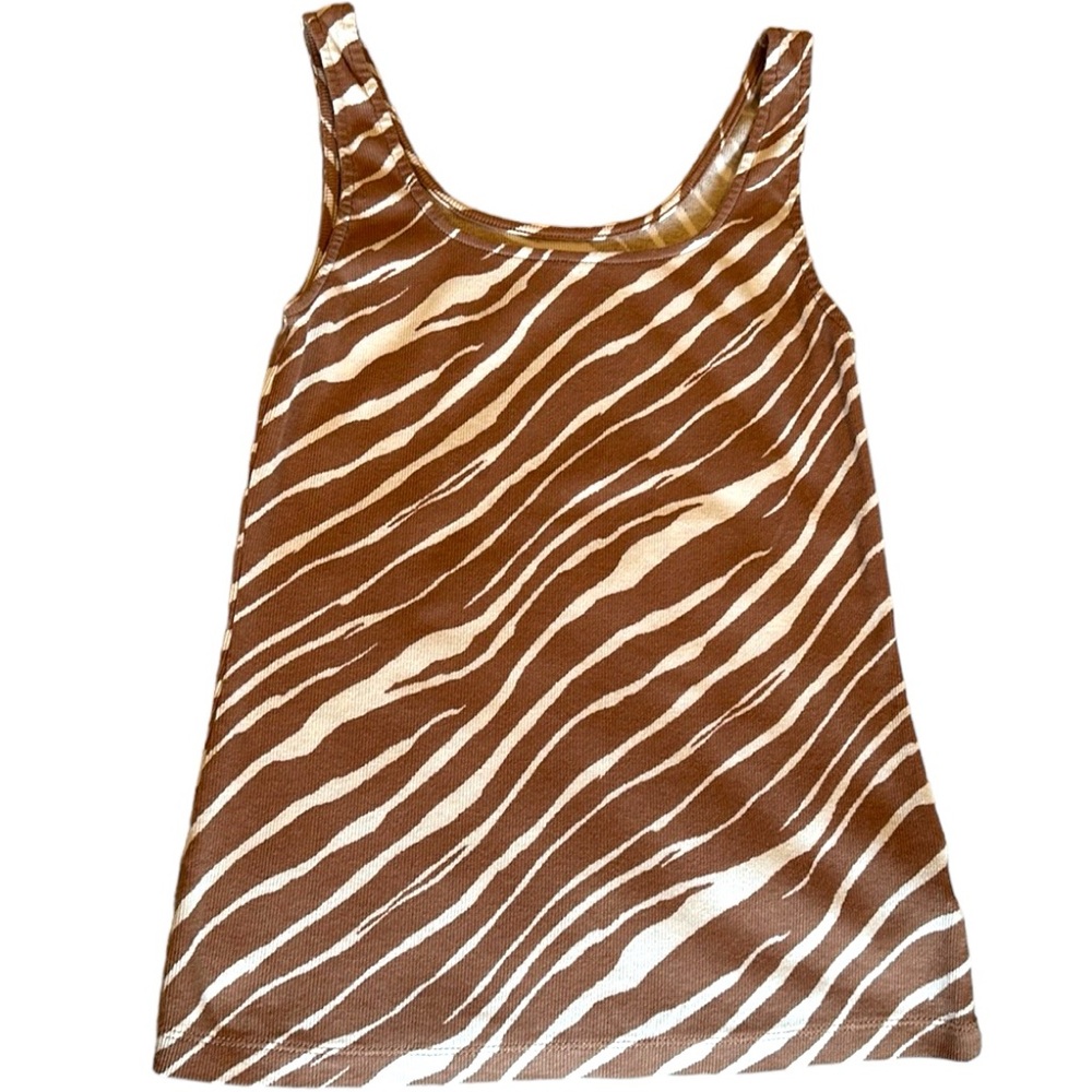 A NEW DAY Ribbed Zebra Striped Tank - Size M